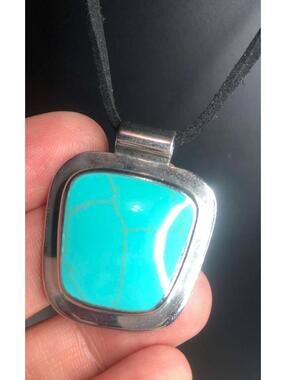 3225 Vintage Turquoise sterling 925 Mexico ATI pendant 16.9 grams